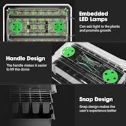 Vivosun 1-Pack 40-Cell Seed Starter Trays with 1 Set of LED Lights and 10"x20.75" Seedling Heat Mat - Image 5