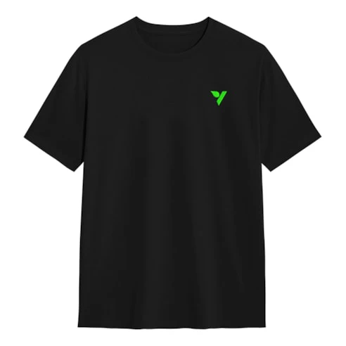 Vivosun 100% Cotton T-shirt XL, Black Crew Neck Tee with Front Logo & Plant-Inspired Back Graphic