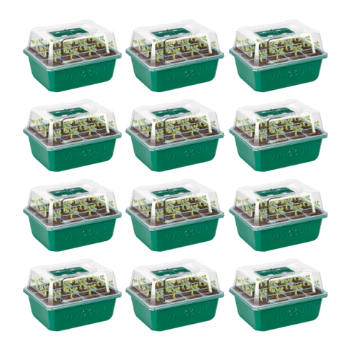 Vivosun 12-Pack Seed Starter Trays, 144-Cell Seed Starter Kit with Humidity Dome