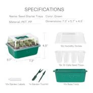 Vivosun 12-Pack Seed Starter Trays, 144-Cell Seed Starter Kit with Humidity Dome - Image 6