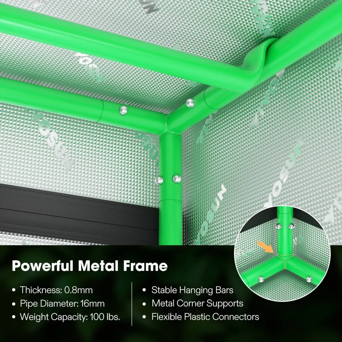 Vivosun 2-in-1 Grow Tent 4x5 D548, 6-8 Plants Use, with Multi-Chamber - Image 5