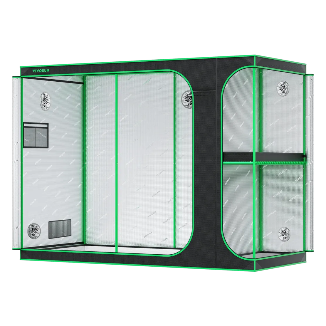 Vivosun 2-in-1 Grow Tent 4x9 D948, 12-16 Plants Use, with Multi-Chamber - Image 10