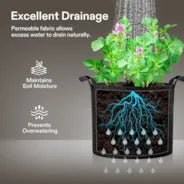 Vivosun 20-Pack 5 Gallon Grow Bags, Heavy Duty Thickened Nonwoven Fabric Pots with Handles for Flowers Fruits and Vegetables Black - Image 5