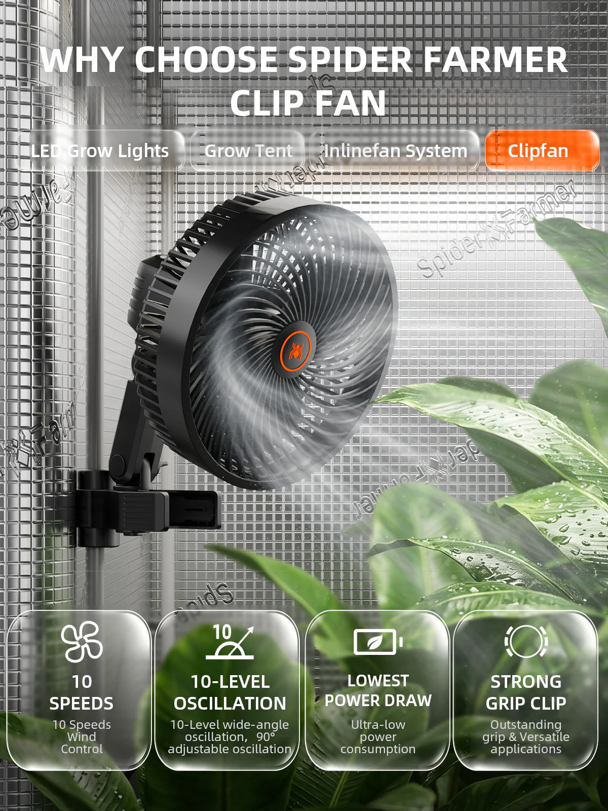Spider Farmer® 2’x2′ Complete Grow Tent Kit丨SF1000 Full Spectrum LED Grow Light丨4” Ventilation System with Speed Controller With RJ12 port - Image 6