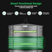 Vivosun 3-Layer Mesh Drying Rack Hanging Design with Green Zippers - Image 4