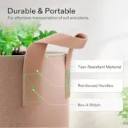 Vivosun 30 Gallon Grow Bags 5-Pack Brown Thickened Nonwoven Fabric Pots with Handles - Image 2