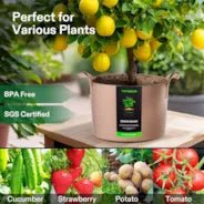 Vivosun 30 Gallon Grow Bags 5-Pack Brown Thickened Nonwoven Fabric Pots with Handles - Image 6