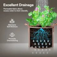 Vivosun 30 Gallon Grow Bags 5-Pack Brown Thickened Nonwoven Fabric Pots with Handles - Image 7