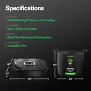 Vivosun 4-Pack Self-Watering Fabric Pot Base and Grow Bags Set, Auto-Irrigation Water Delivery System with Reservoir Meter - Image 2