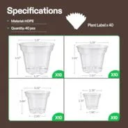 Vivosun 40 Packs 3/4/5/6 Inch Clear Nursery Pots with Drainage Holes - Image 7