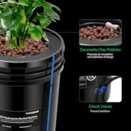 Vivosun 5 Gallon DWC Hydroponic System Kit (2 Bucket, Black) - Image 3