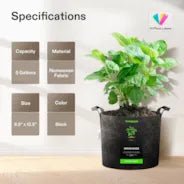 Vivosun 5 Gallon Grow Bags 5-Pack Black Thickened Nonwoven Fabric Pots with Handles - Image 7