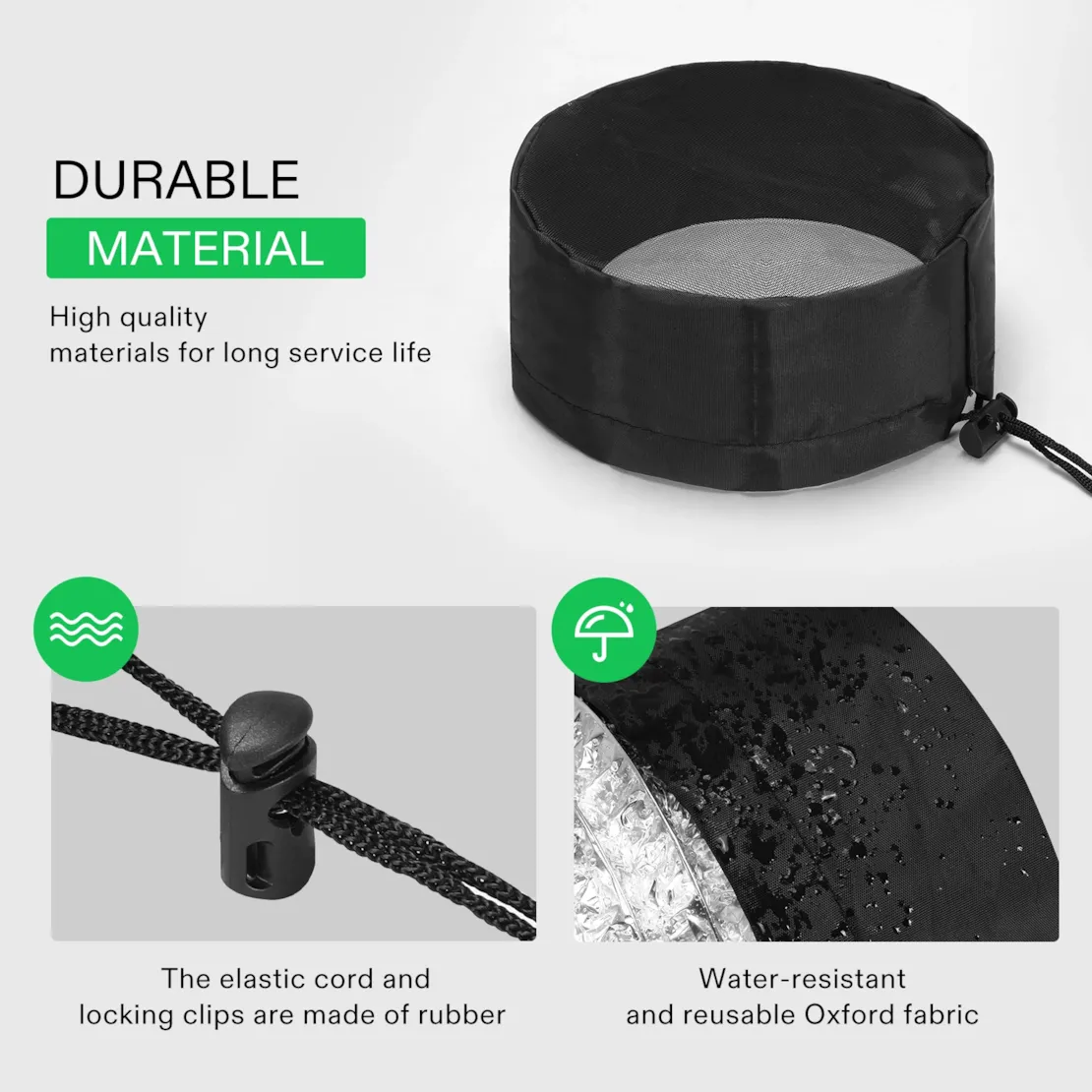 Vivosun 6" Grow Tent Duct Filter Vent Cover w/ Elastic Band and Fixed Buckle, 2 Pcs - Image 7