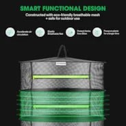 Vivosun 6-Layer Mesh Drying Rack Hanging Design with Green Zippers 2-Pack - Image 4