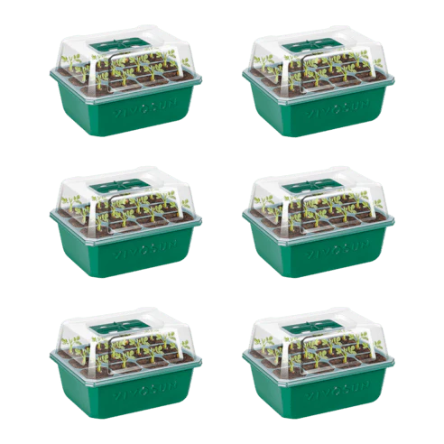 Vivosun 6-Pack Seed Starter Trays, 72-Cell Seed Starter Kit with Humidity Dome