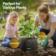 Vivosun 7 Gallon Grow Bags 5-Pack Black Thickened Nonwoven Fabric Pots with Handles, Multi-Purpose Rings - Image 2