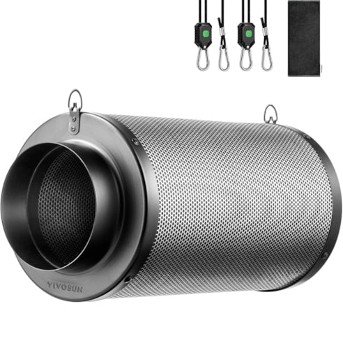 Vivosun 8-Inch Air Carbon Filter for Odor Control, Black