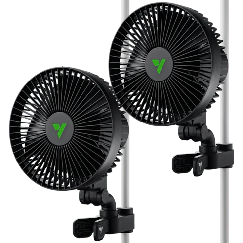 Vivosun AeroWave A6 Grow Tent Clip Fan, 6" Auto Oscillating Fan with AC Motor, for Hydroponic Ventilation, Black, 2-Pack