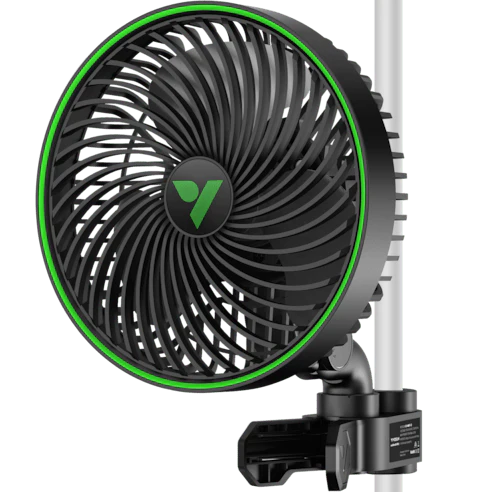 Vivosun AeroWave E6 Gen2, Grow Tent Clip Fan 6”, EC Motor, Smart Control, Powerful Oscillating Fan, Black