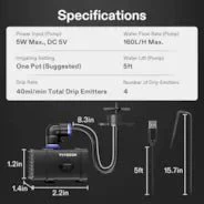 Vivosun FlexFeed Drip Irrigation Kit, 4W Automatic Irrigation System with Pump & 4 Drip Emitters, App-Controllable Professional Plant Watering Drip Kit for VGrow Smart Grow Box - Image 7