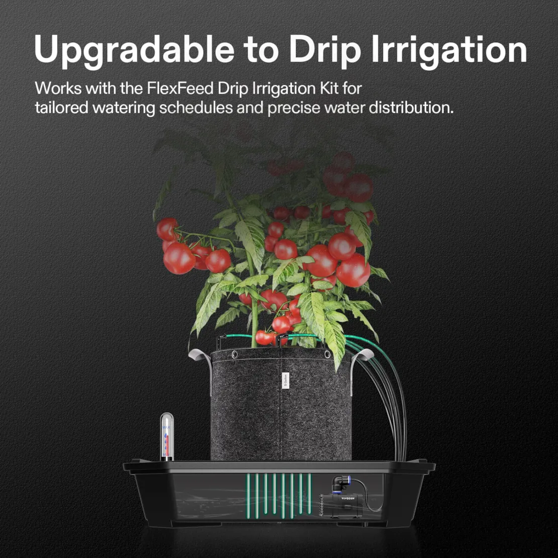 Vivosun FlexFeed Self-Watering Fabric Pot Base, Auto-Irrigation Water Delivery System with Reservoir Meter, 4-Pack - Image 7
