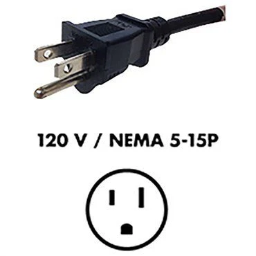 Fluence AC Extension Cable 6ft – NEMA 5-15P Plug to M19 Push-Lock Connector