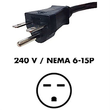 Fluence AC Extension Cord 6ft – NEMA 6-15P Plug to M19 Threaded Connector