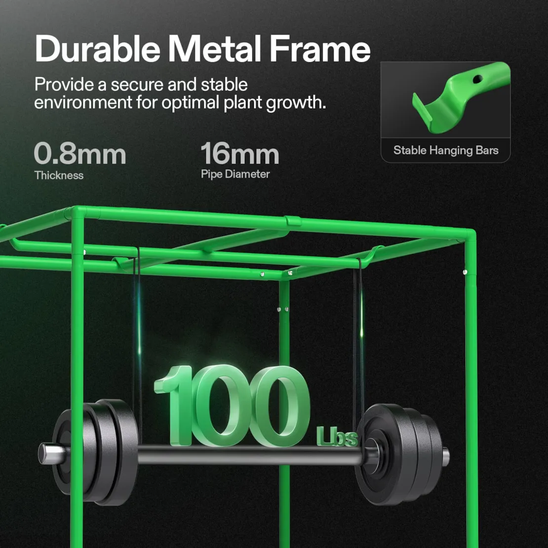 Vivosun Grow Tent 2x3 S326, 1-2 Plants Use, 600D Light-proof Oxford - Image 5