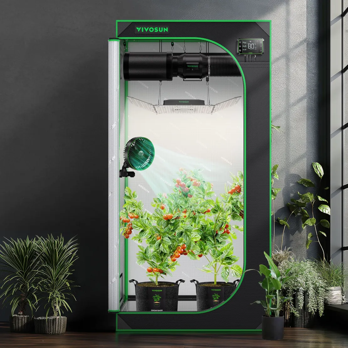Vivosun Grow Tent 3x3 S336, 2-4 Plants Use, 600D Light-proof Oxford - Image 6