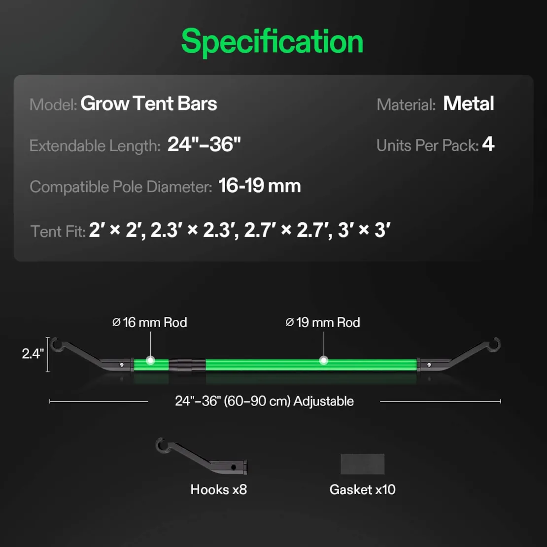 Vivosun Grow Tent High CFM Kit, Suitable for Tents, 24"-36" Adjustable - Image 6