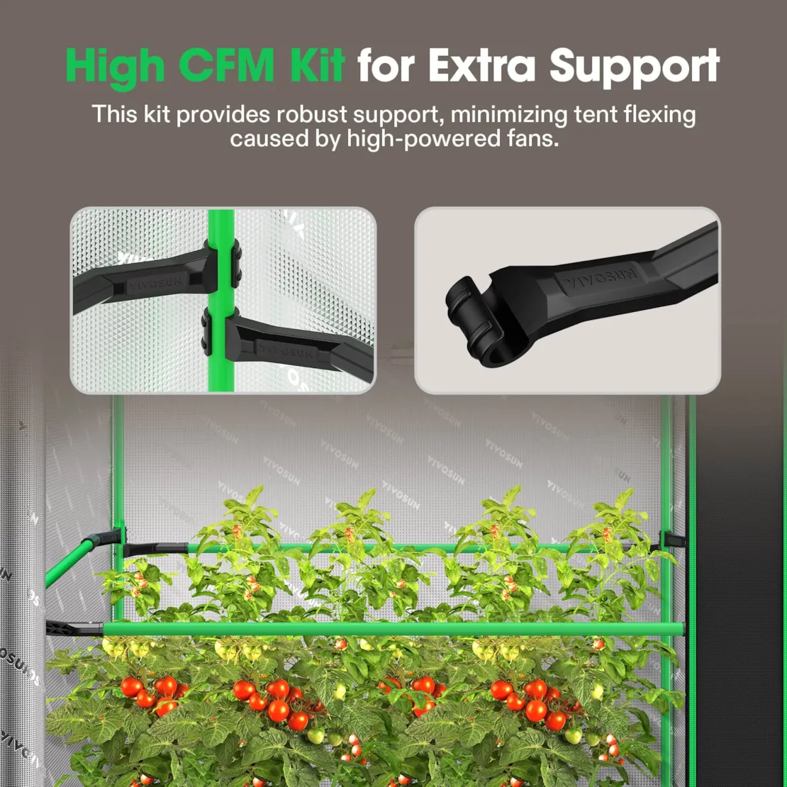 Vivosun Grow Tent Pro 4x4 P448, 4-8 Plants Use, Large Front Window - Image 4