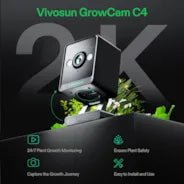 Vivosun GrowCam C4, 2K QHD WiFi Smart Camera for Grow Tent & VGrow Smart Grow Box, Timelapse, Night Vision, SD Card Storage, 2-Way Audio, App Control - Image 2