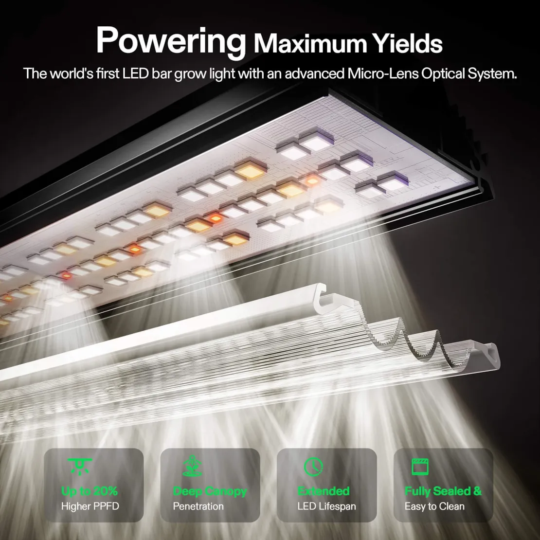 Vivosun LumaLight 750W LED Grow Light, Full Spectrum Indoor Plant Light with Deep Canopy Penetration, 5x5ft Coverage, GrowHub Compatible - Image 3