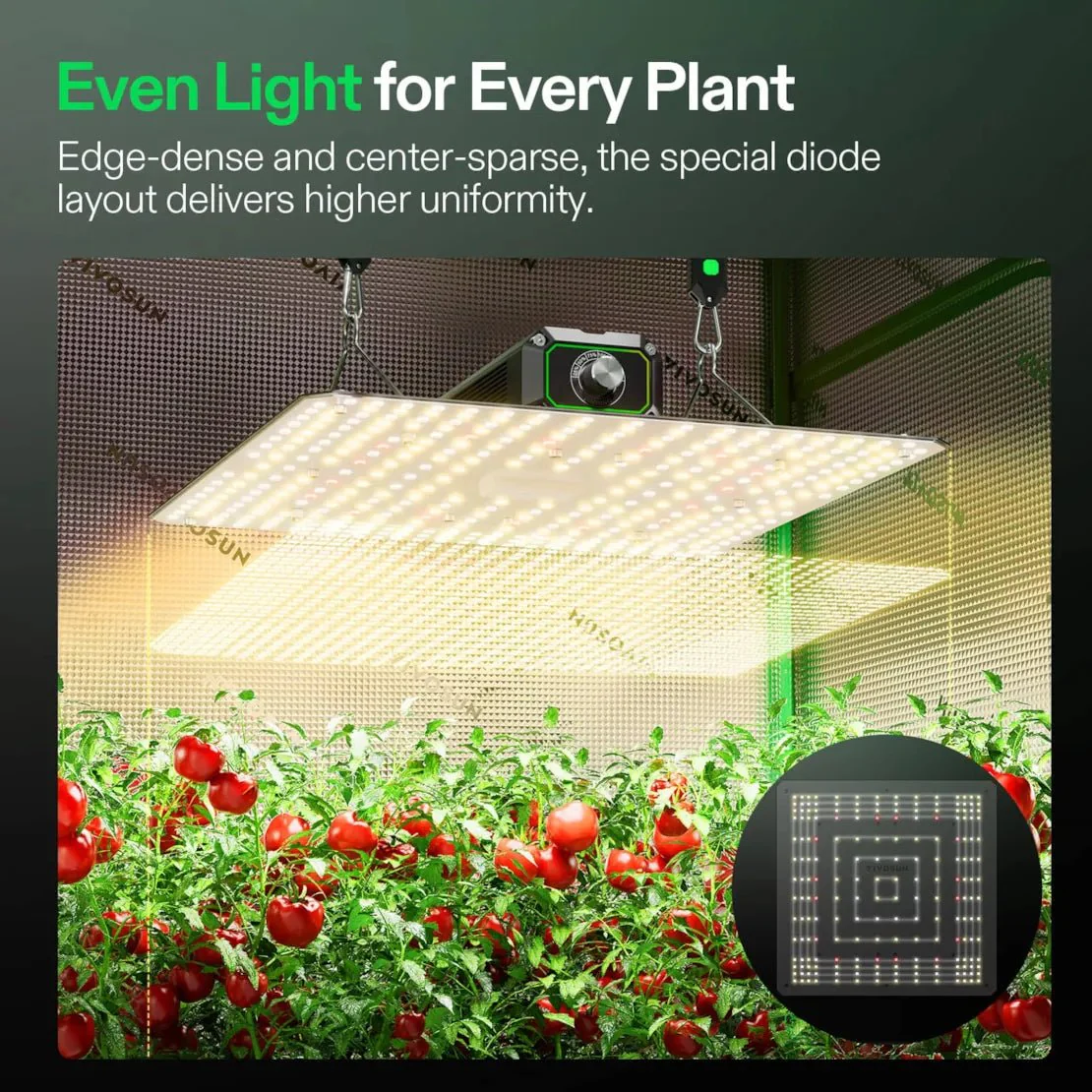 Vivosun LumaLight LED Grow Light, Full Spectrum Plant Light, 100W Smart Dimmable & High PPFD for Indoor Plants Seedling Vegetables Bloom - Image 5