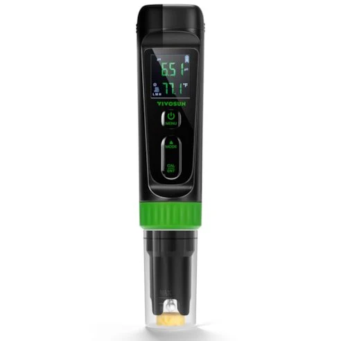 Vivosun pH Meter, High Accuracy pH Tester with ATC, Digital pH Pen 0.00–14.00 ±0.01pH, Portable Nutrient Test Meter with Interchangeable Probe for Water