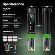 Vivosun pH Meter, High Accuracy pH Tester with ATC, Digital pH Pen 0.00–14.00 ±0.01pH, Portable Nutrient Test Meter with Interchangeable Probe for Water - Image 6