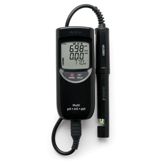 HANNA GroLine Portable Waterproof pH/EC/TDS Meter (High Range)