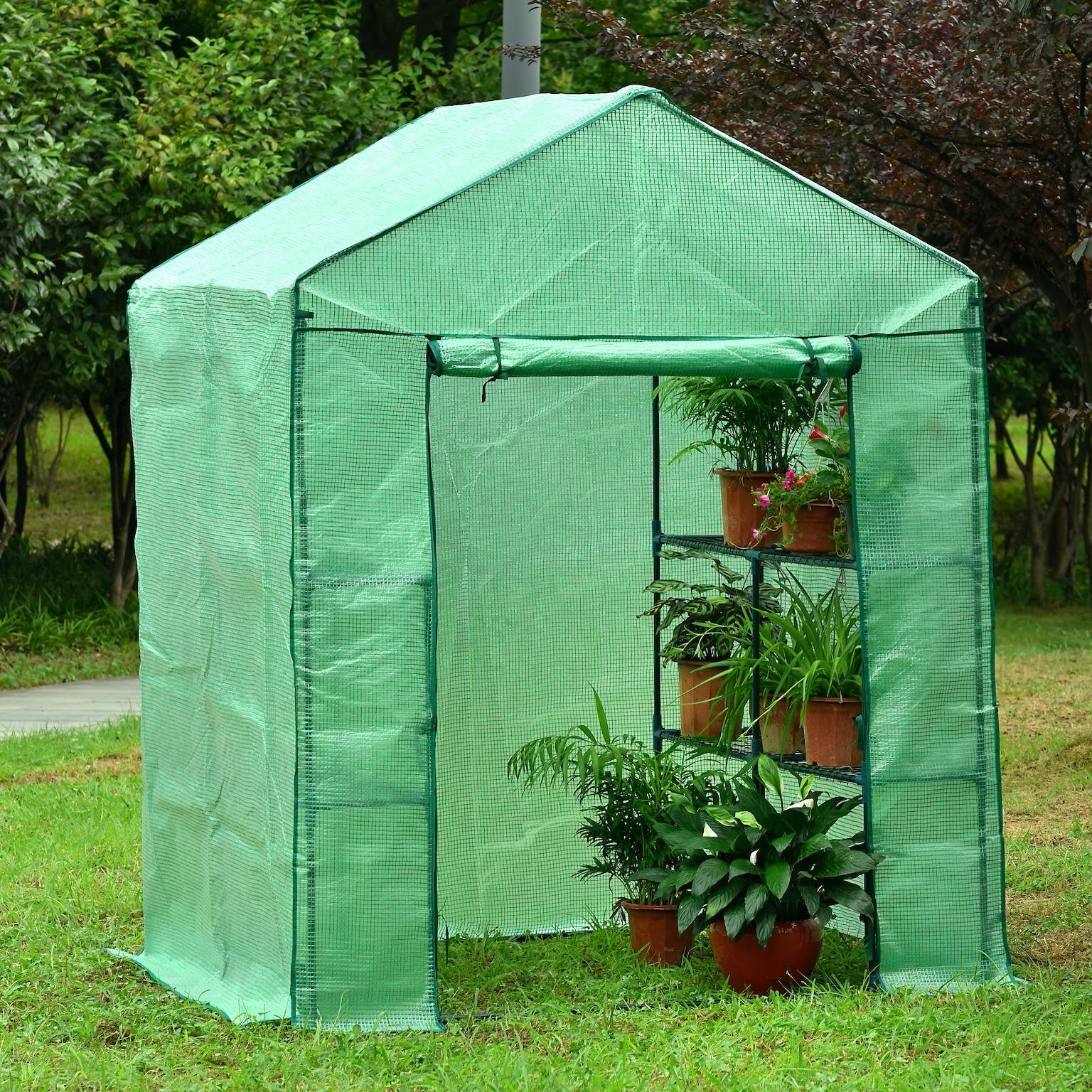 Riverstone Large Portable Walk In Greenhouse with Heavy Duty Opaque Cover