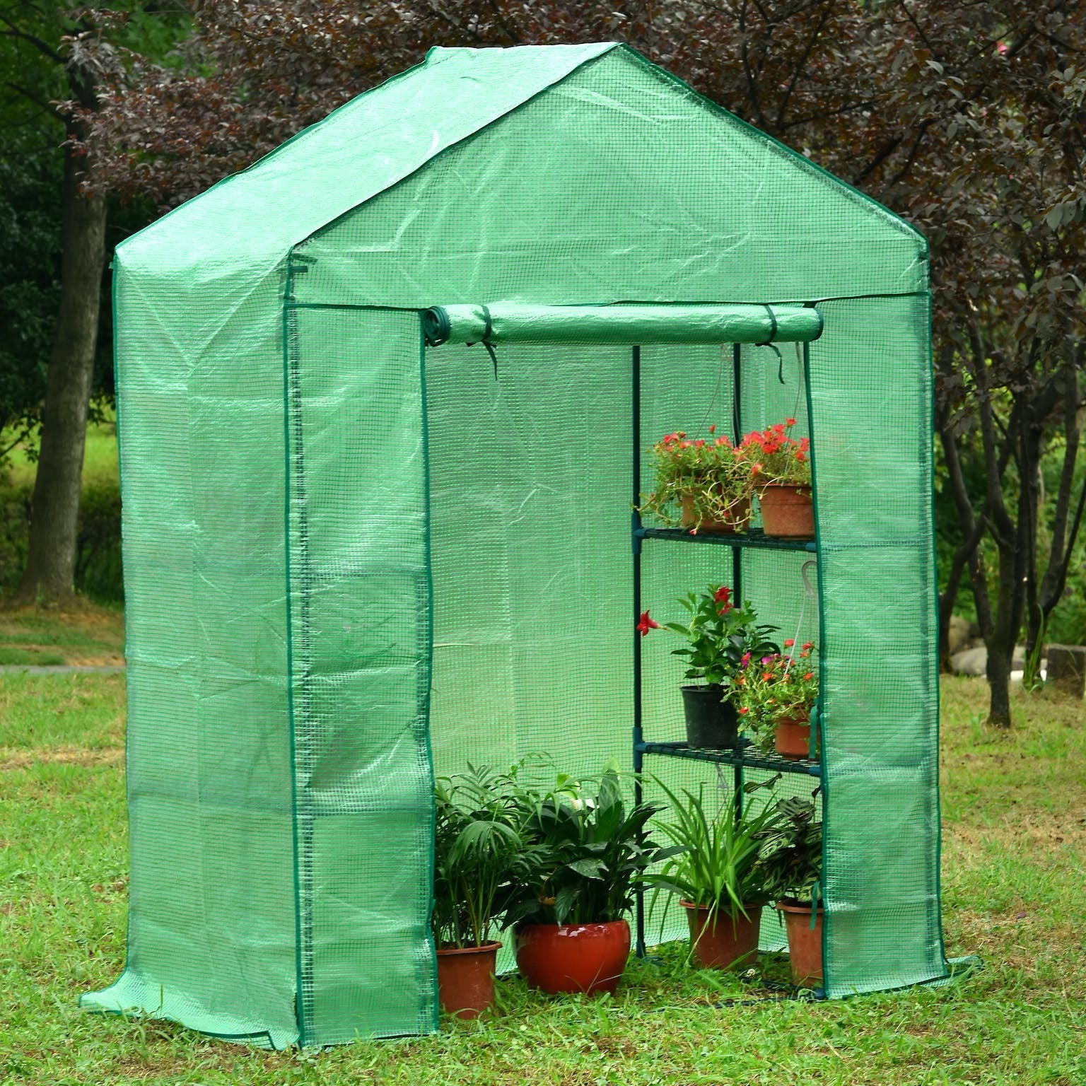 Riverstone Medium Portable Walk In Greenhouse with Heavy Duty Opaque Cover
