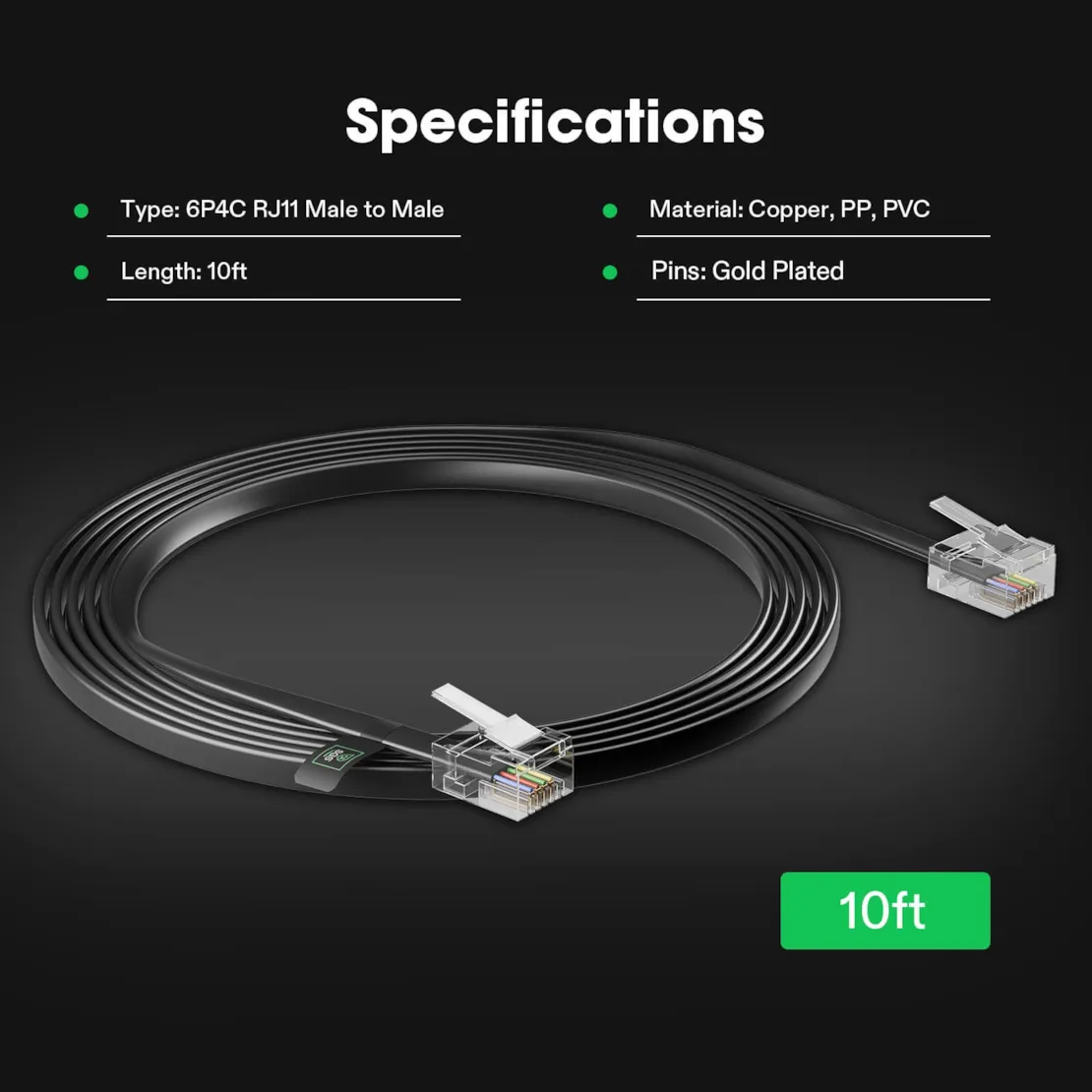 Vivosun RJ11 Cable Male to Male, Connects Grow Lights to GrowHub Controller E42A, 10 Feet - Image 7