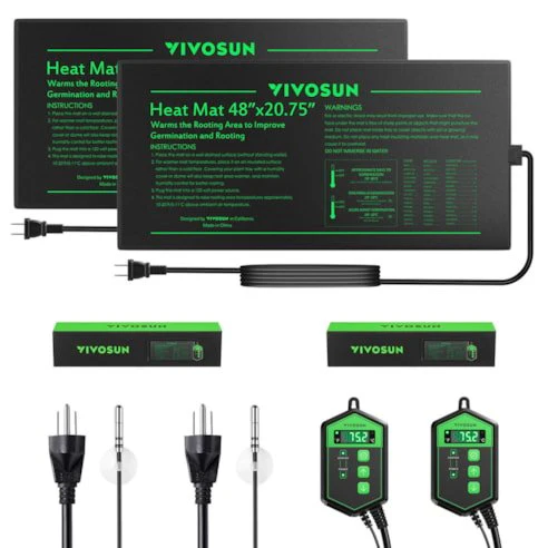 Vivosun Seedling Heat Mat Digital Thermostat Combo 48" x 20.75", 2 Pack