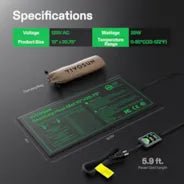 Vivosun Seedling Heat Mat with Dual Digital Display Thermostat, 10" x 20.75" Black Warm Hydroponic Heating Pad for Seed Germination - Image 2