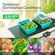 Vivosun Seedling Heat Mat with Dual Digital Display Thermostat, 10" x 20.75" Black Warm Hydroponic Heating Pad for Seed Germination - Image 7