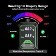 Vivosun Seedling Heat Mat with Dual Digital Display Thermostat, 20" x 20.75" Black Warm Hydroponic Heating Pad for Seed Germination - Image 2