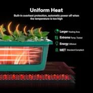 Vivosun Seedling Heat Mat with Dual Digital Display Thermostat, 20" x 20.75" Black Warm Hydroponic Heating Pad for Seed Germination - Image 4