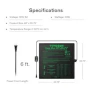 Vivosun Seedling Heat Mat with Dual Digital Display Thermostat, 20" x 20.75" Black Warm Hydroponic Heating Pad for Seed Germination - Image 6
