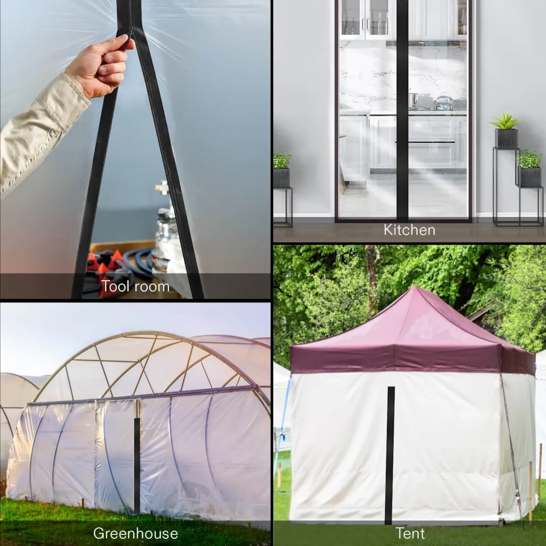 Vivosun Self-Adhesive Heavy Duty Zipper for Debris Barriers Zipper Door, Greenhouse, Indoor Outdoor Tent, 3In. x 7Ft. - Image 7