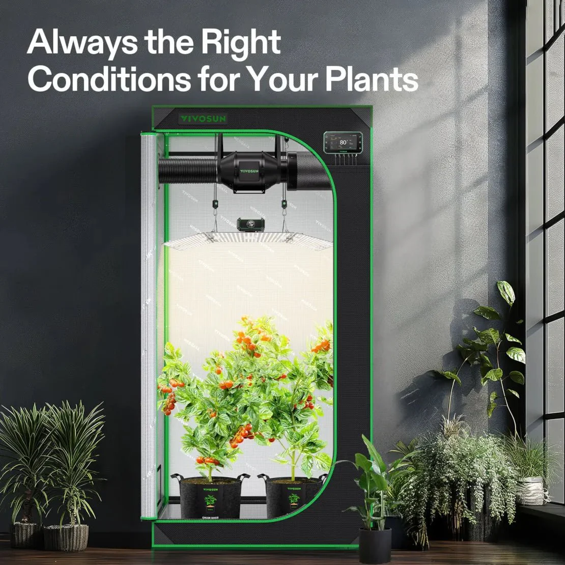 Vivosun Smart Grow Tent Kit, 3 × 3ft 3-Plant System, WiFi-Integrated Automatic Grow System with Full Spectrum LED Grow Light, Efficient Ventilation System with GrowHub E42A+ Controller - Image 7