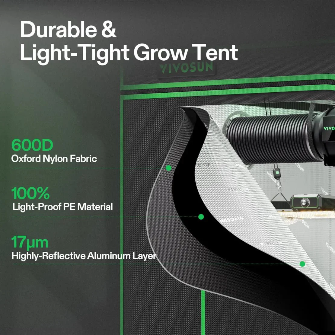 Vivosun Smart Grow Tent Kit, 4 × 4ft 4-Plant System, WiFi-Integrated Automatic Grow System with Full Spectrum LED Grow Light, Efficient Ventilation System with GrowHub E42A+ Controller - Image 3