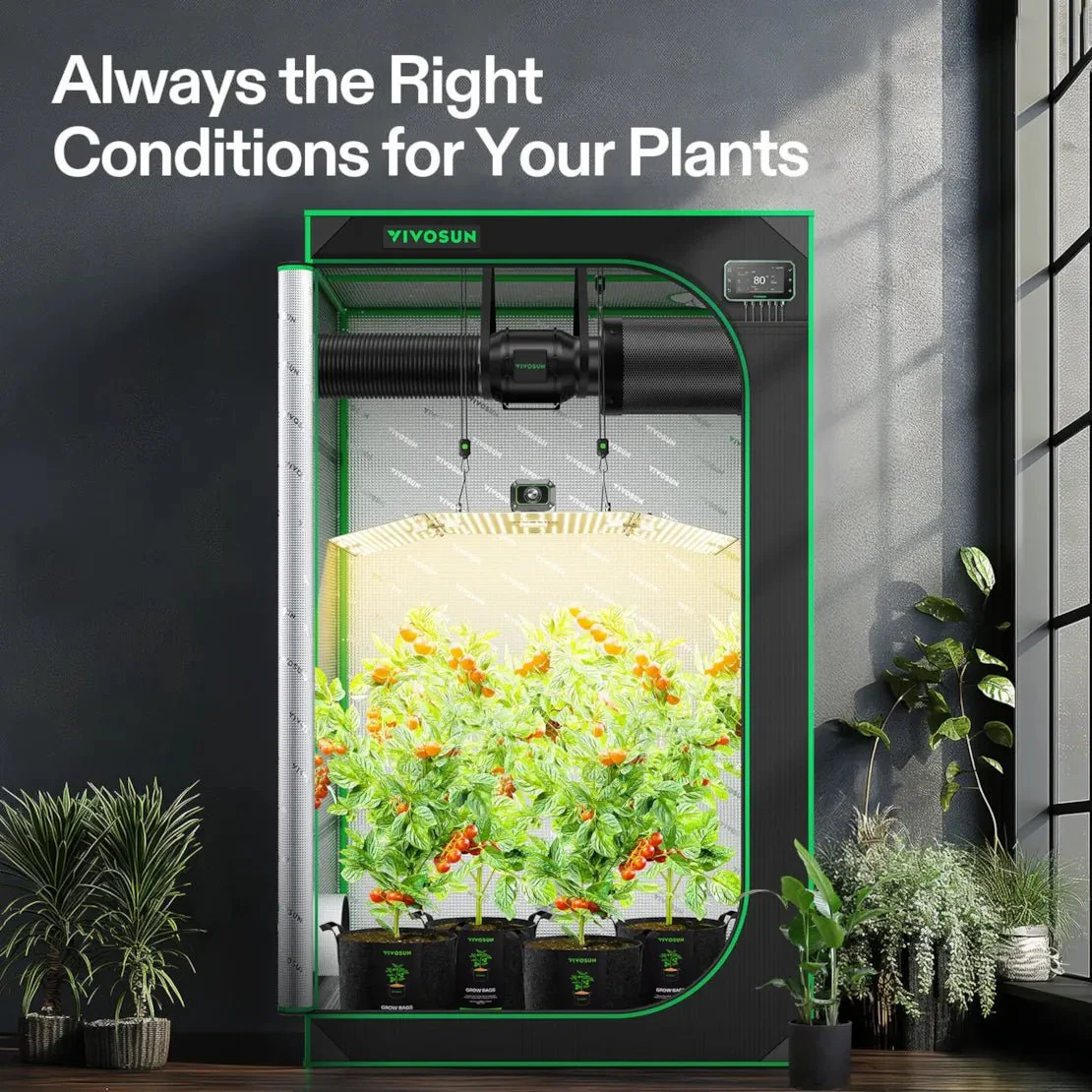 Vivosun Smart Grow Tent Kit, 4 × 4ft 4-Plant System, WiFi-Integrated Automatic Grow System with Full Spectrum LED Grow Light, Efficient Ventilation System with GrowHub E42A+ Controller - Image 7